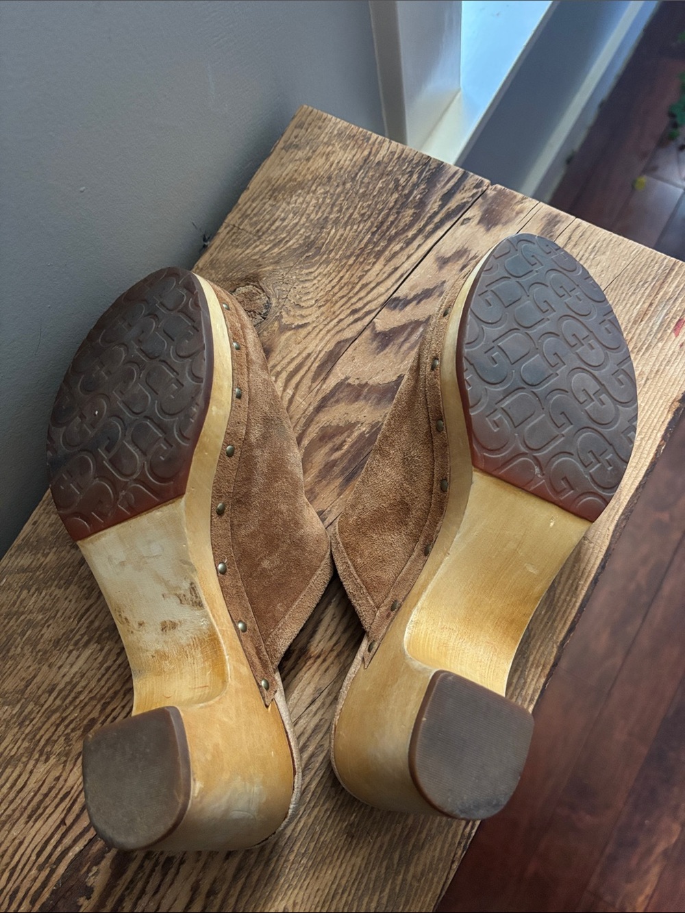 UGG Suede Slip-On Mules in Tan - Picture 6 of 8